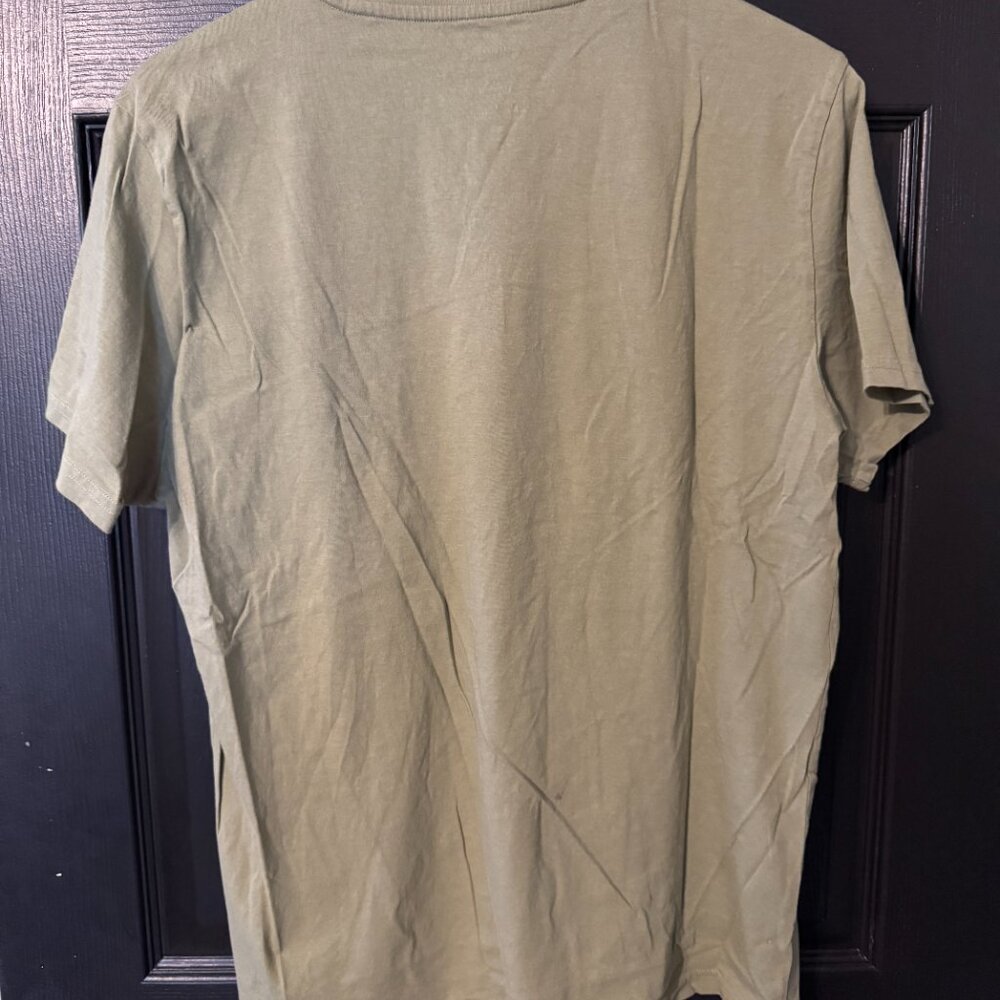 H & M Mens Basic Tshirt Moss Green Large - Picture 4 of 4